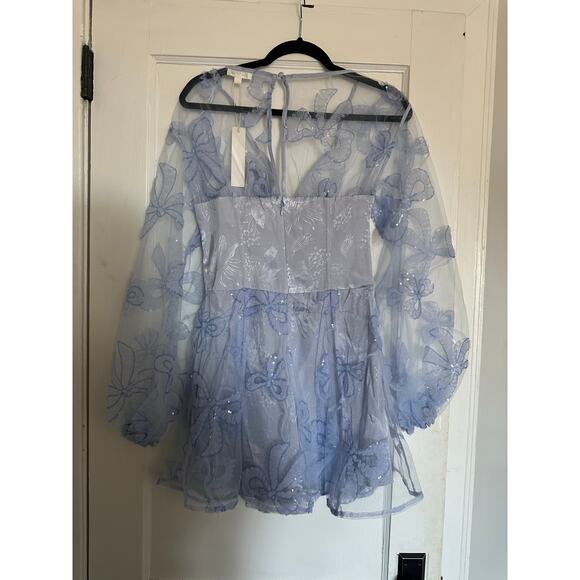 For Love & Lemons Presley Mini Dress – Periwinkle Blue – Size Large – NWT - Picture 5 of 12